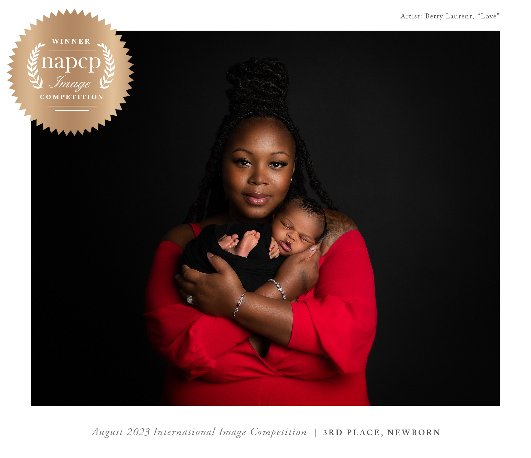 Newborn Photographer, a mother holds her little baby close to her chest, she wears red, a NAPCP 