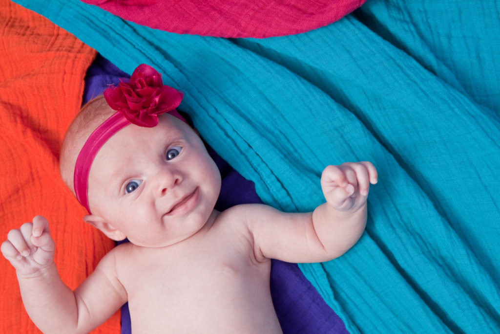 baby photography with bright colors