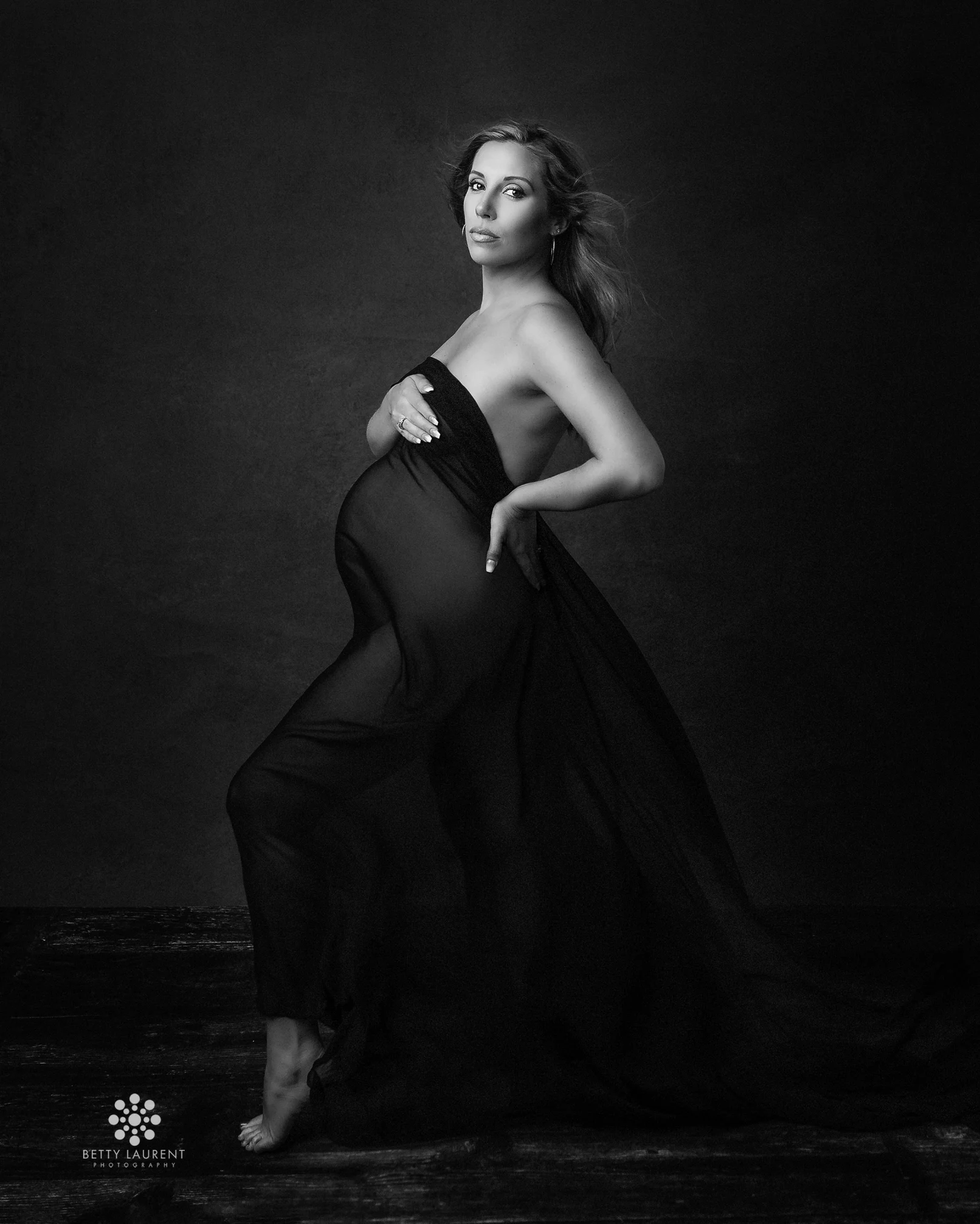 studio black and white portrait