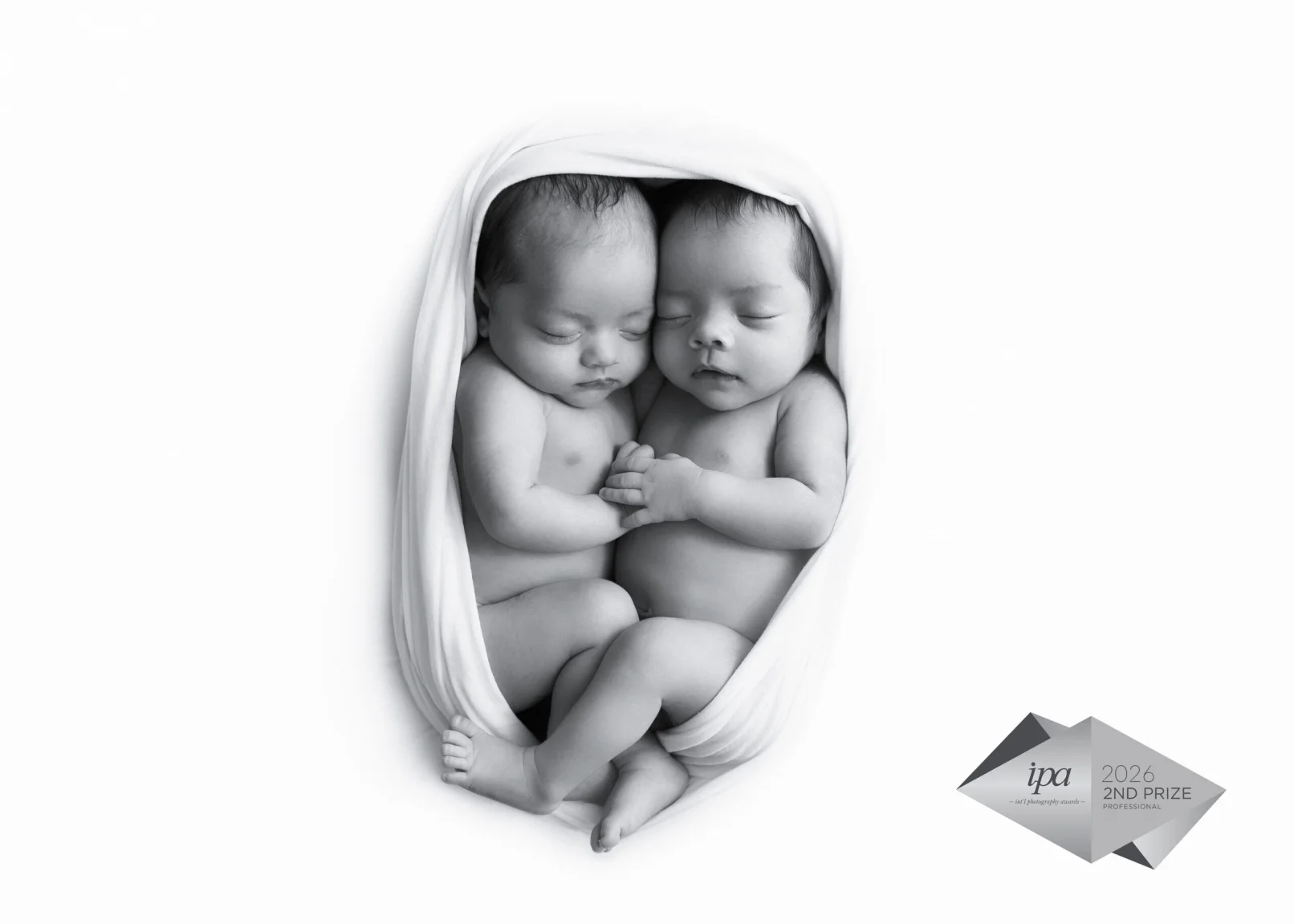 Maternity Photography, a black and white image of a pregnant mother in a studio with tule wrapped around her, a tattoo peaks through the tule